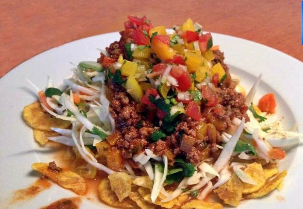 Tajadas Con Carne Molida — Plantain Chips with Ground Beef